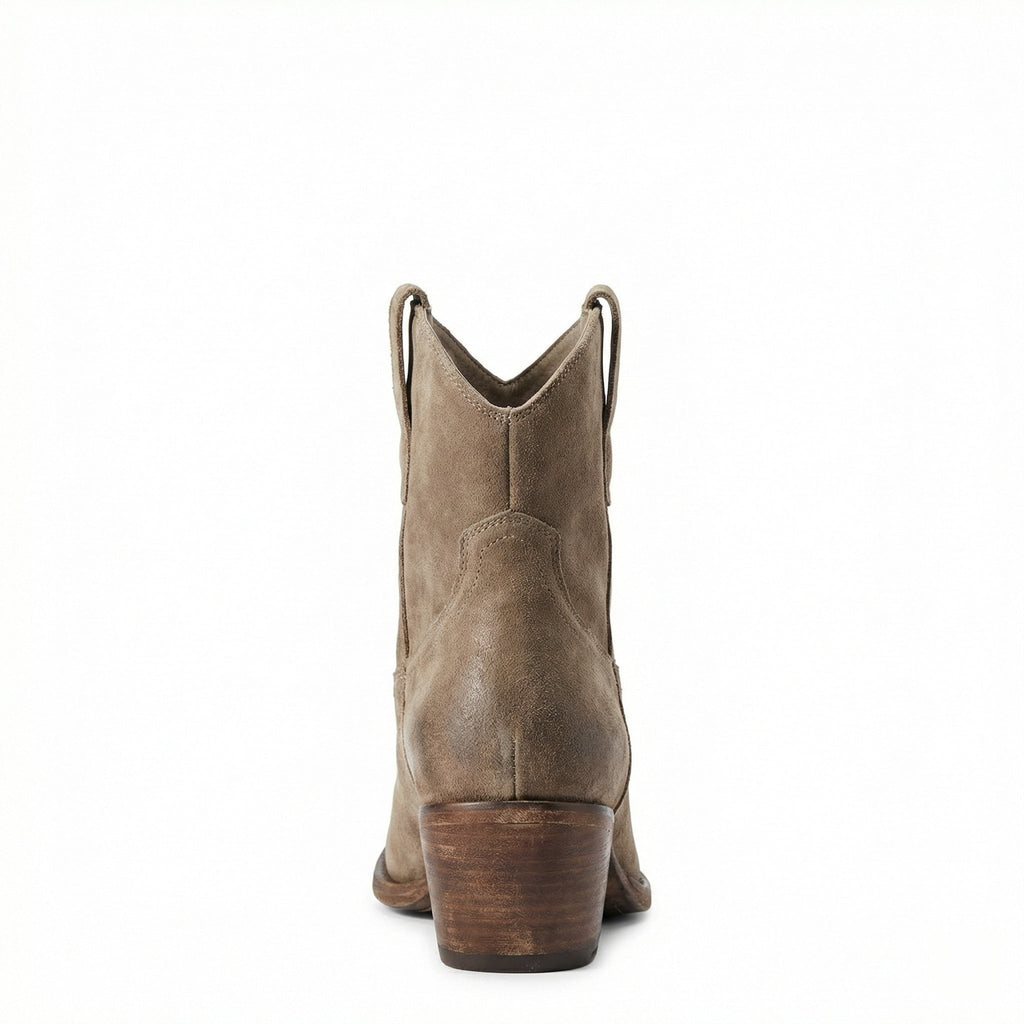 Kurze Cowboy-Stiefel | Western | Wildleder | Knöchel-Stiefel | Damenstiefel
