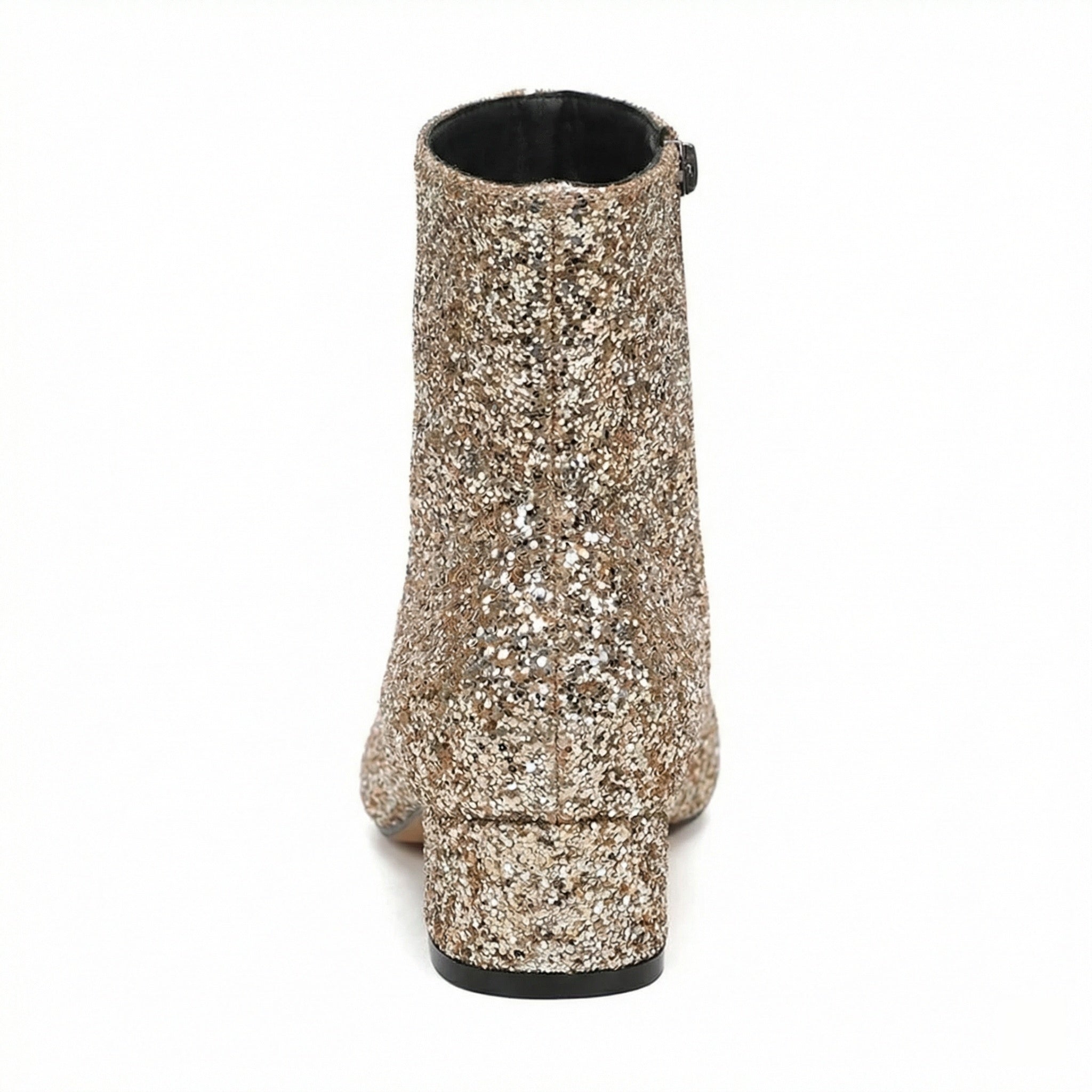 Glitzernde Ankle Boots Mit Blockabsatz