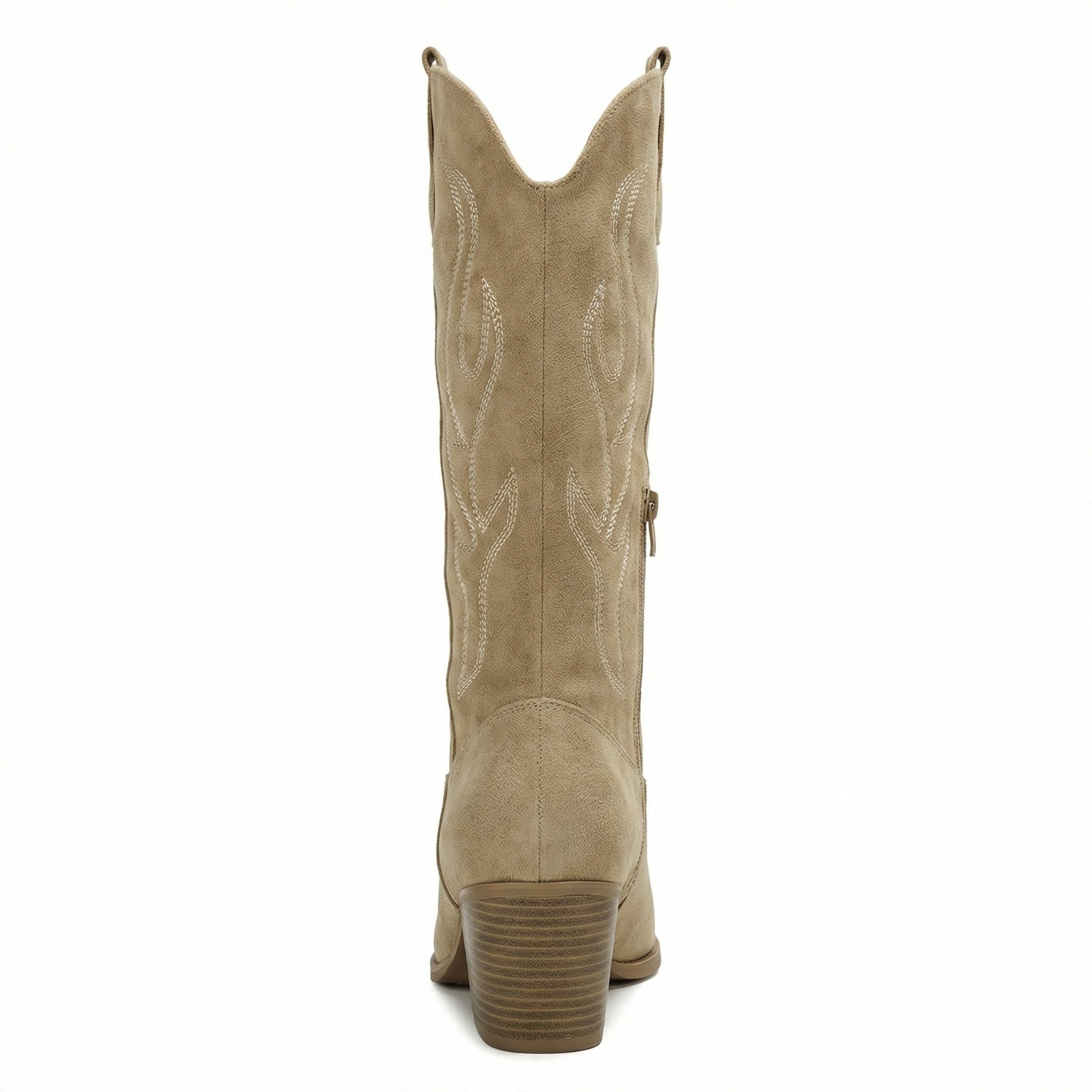 Cowboy Stiefel Retro Chunky Heel Spitzstiefel mit Stylischem Seitenreißverschluss
