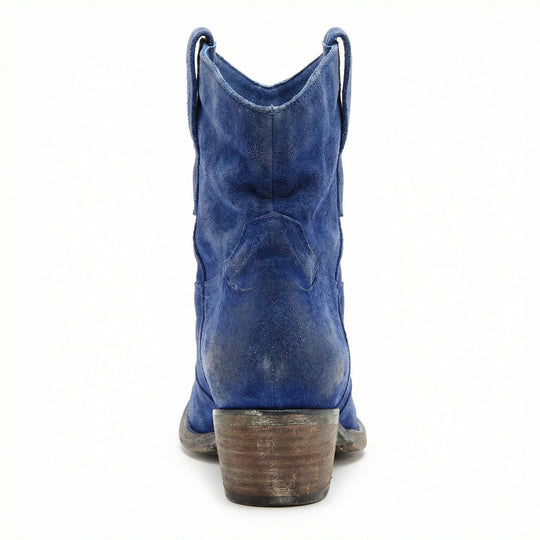 Kurze Cowboy-Stiefel | Western | Wildleder | Knöchel-Stiefel | Damenstiefel