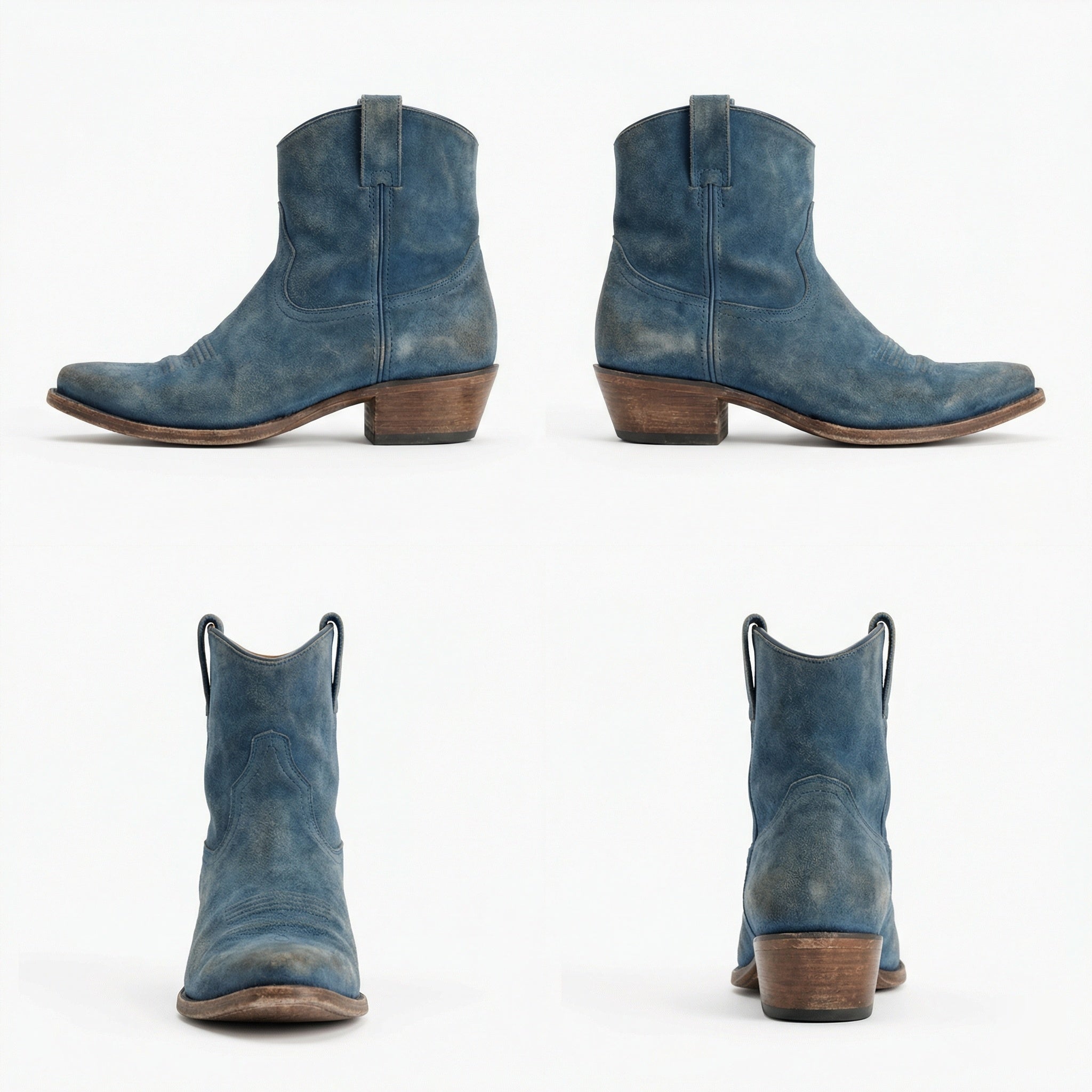 Kurze Cowboy-Stiefel | Western | Wildleder | Knöchel-Stiefel | Damenstiefel