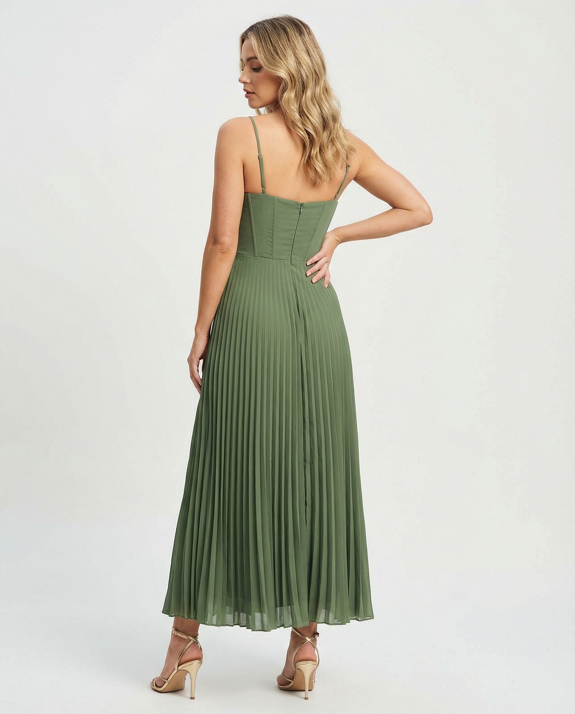ShopNory | Midi Ärmellos Kleid Mit Gefälteltem Tüll-Bustier