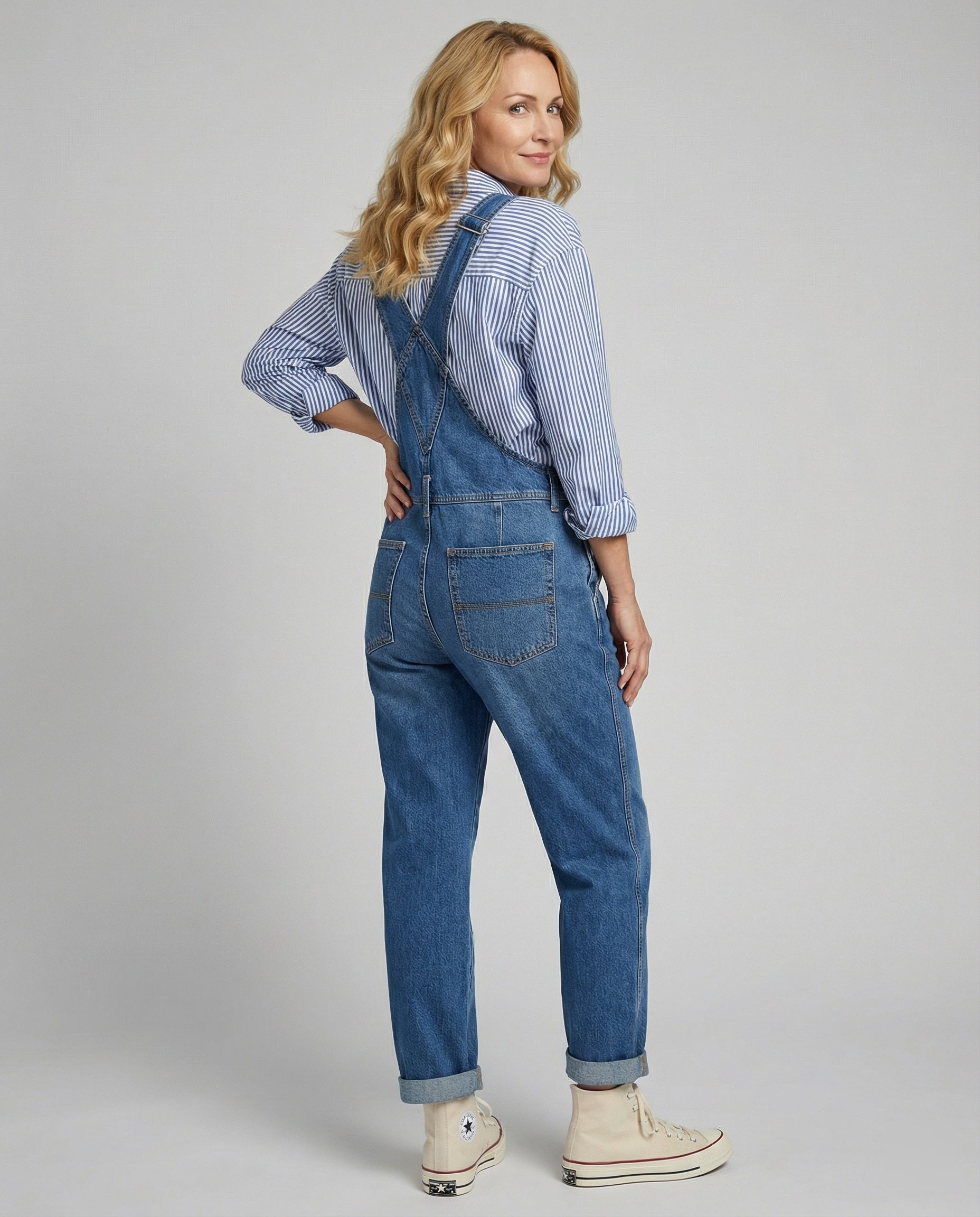 Damen Latzhose Jeans gerade