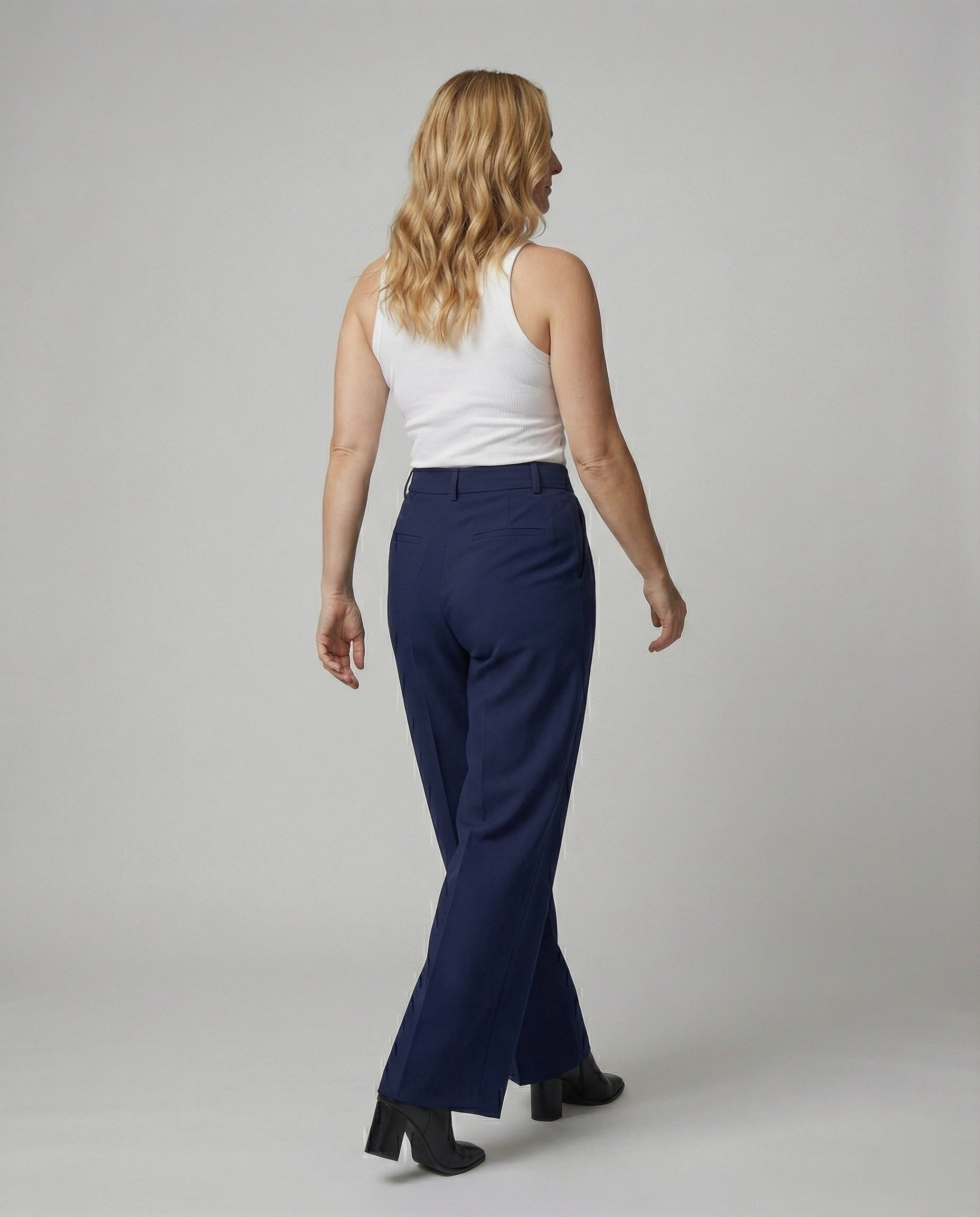Damen Hochtaillierte Weite Hose
