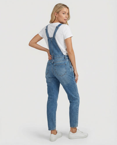 Damen Latzhose Jeans gerade