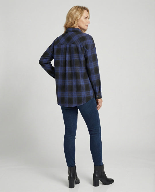 Damen Hemdjacke Flanell weit