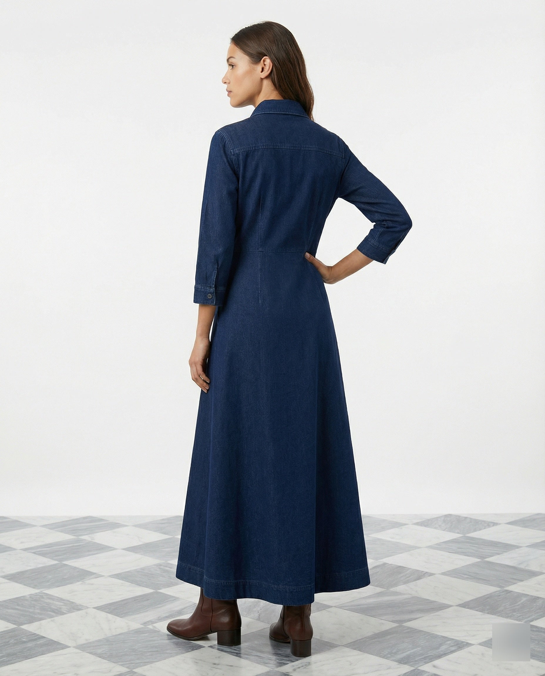 Hemdblusenkleid Damen mit Taillierung