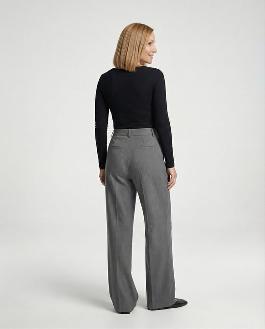Damen weite Stoffhose mit Bügelfalte