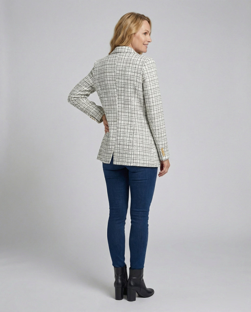 Damen Blazer Hahnentritt tailliert