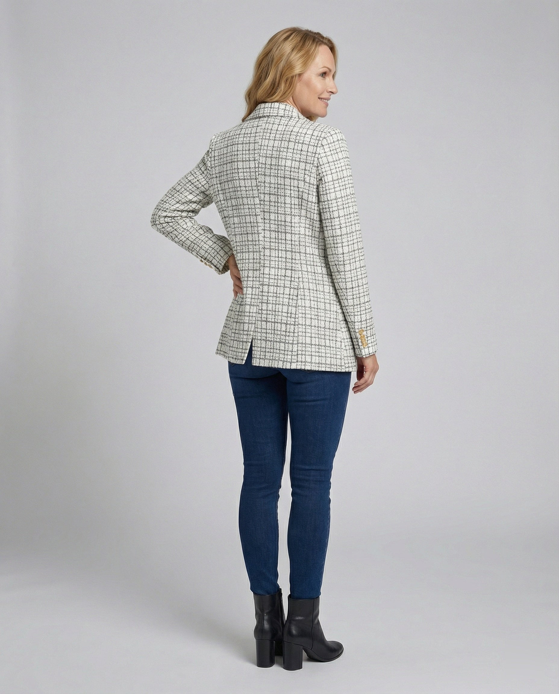 Damen Blazer Hahnentritt tailliert