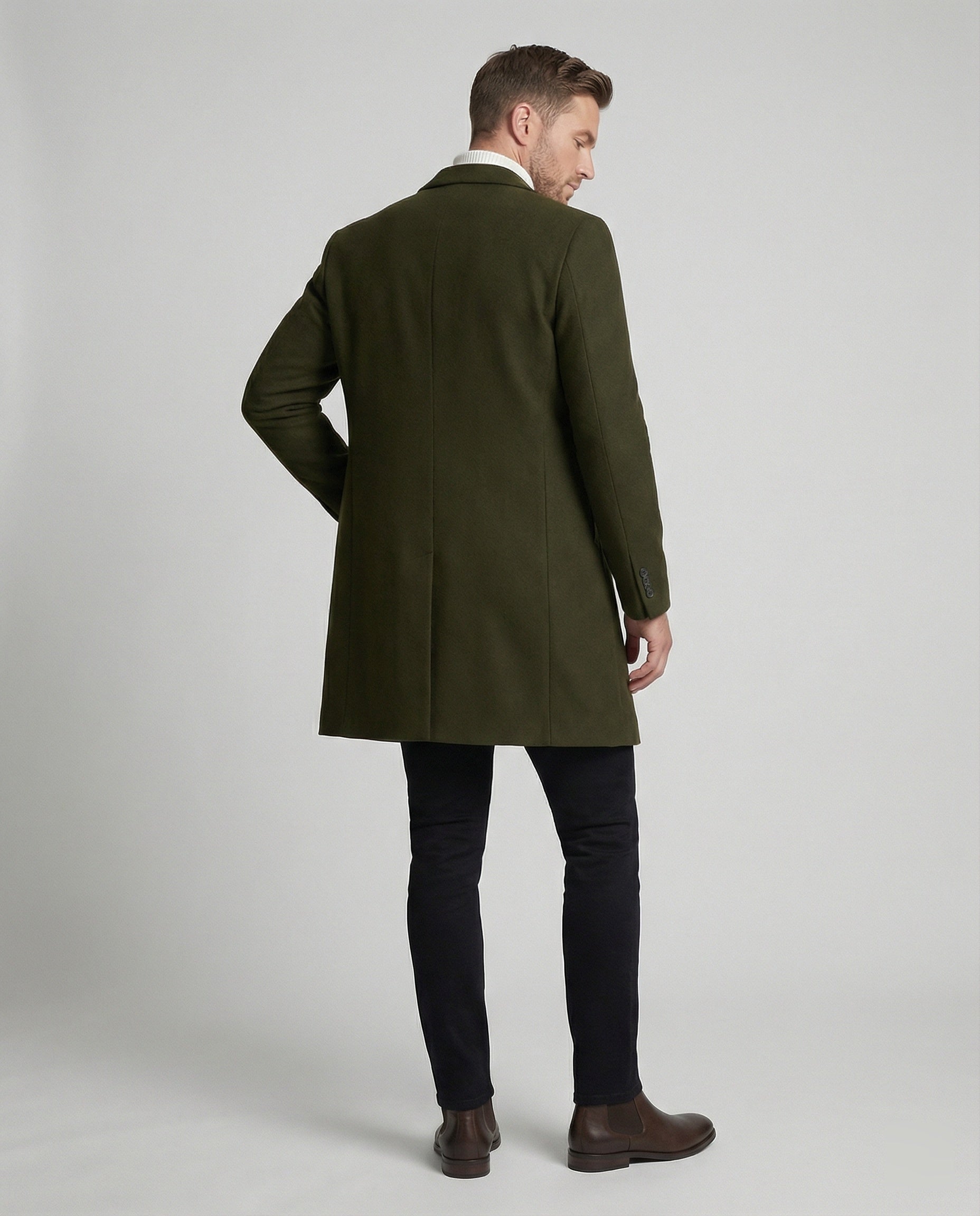 Herren eleganter Longblazer mit modernem Schnitt und doppelter Knopfreihe