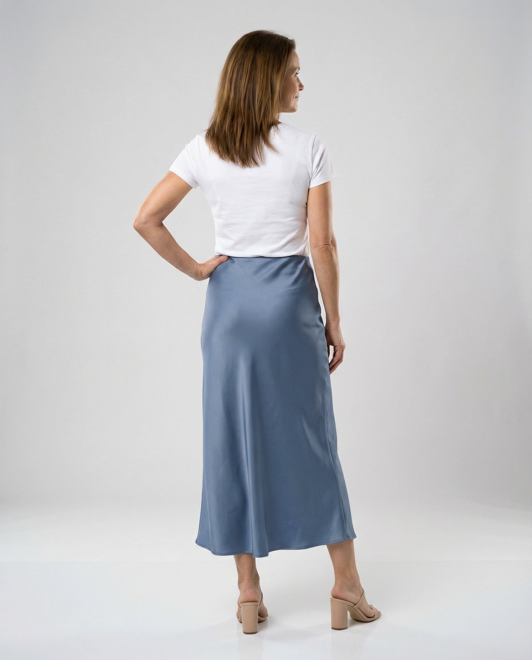 Damen Maxirock Satin High Waist