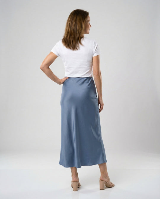 Damen Maxirock Satin High Waist