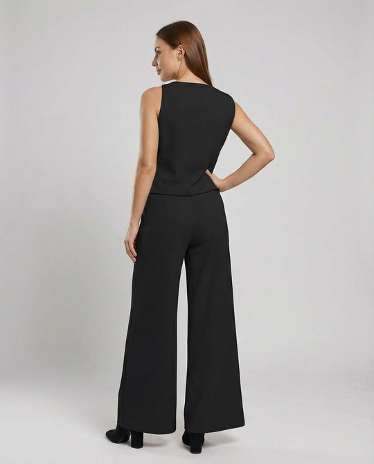 Eleganter Jumpsuit mit Rundhalsausschnitt für Alltag & Besondere Anlässe | ShopNory