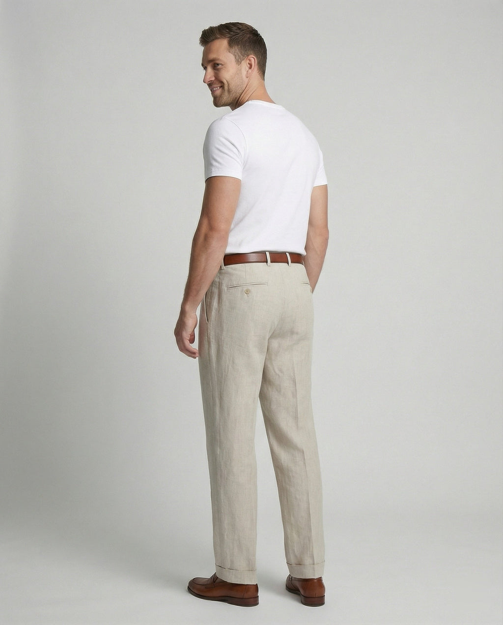 Herren elegante und bequeme Leinenhose