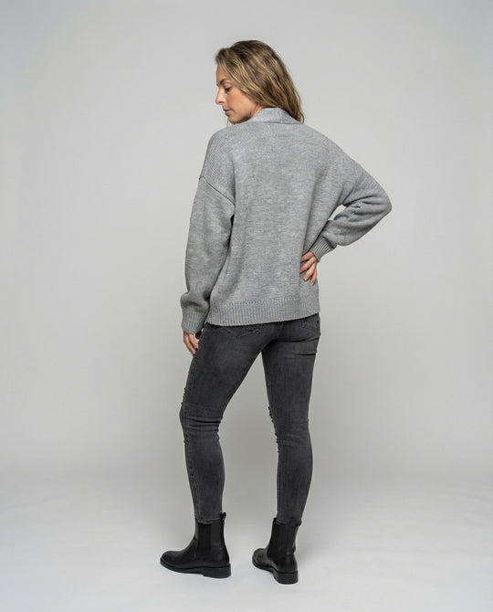 Strickjacke Damen lässig mit Knopfverschluss und großen Taschen