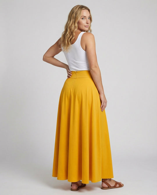 Damen Luftiger Maxi-Rock mit hohem Taillenbund