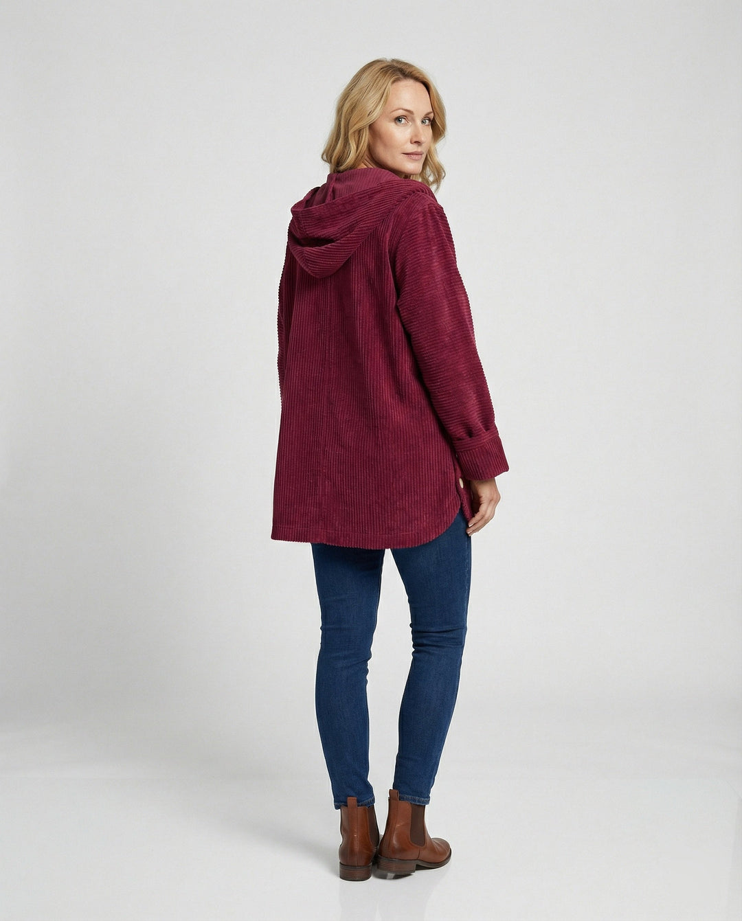 Damen Cord-Kapuzenjacke