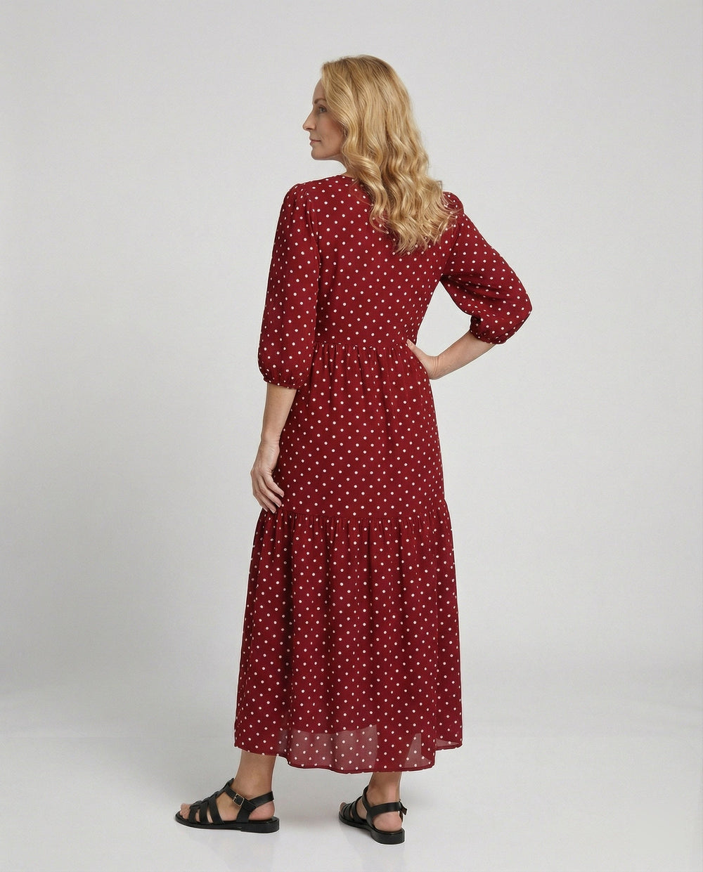 Damen Midikleid Sommer Stufenrock