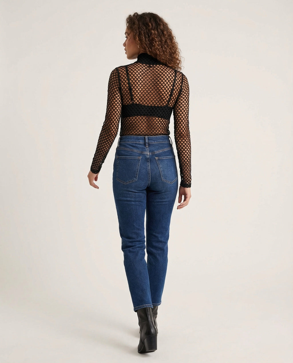 Damen Fischernetz-Longsleeve Daumenöffnungen