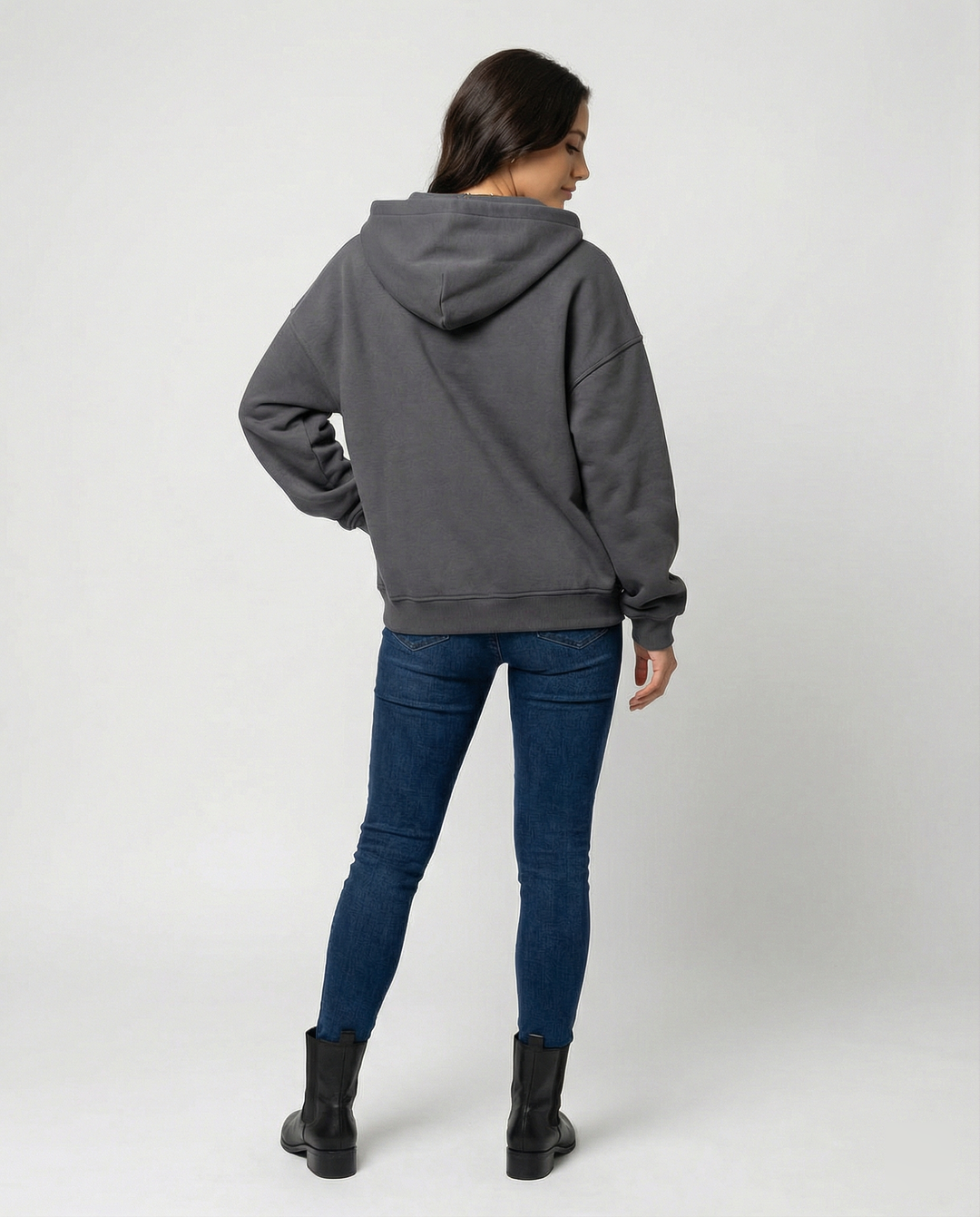 Damen Oversized Kapuzensweatshirt mit lässigem Stehkragen und langen Ärmeln Shopnory