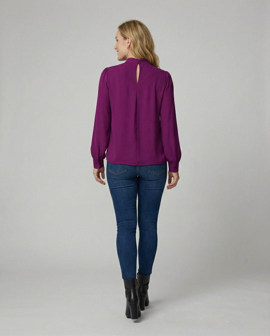 Damen elegante Bluse mit Stehkragen