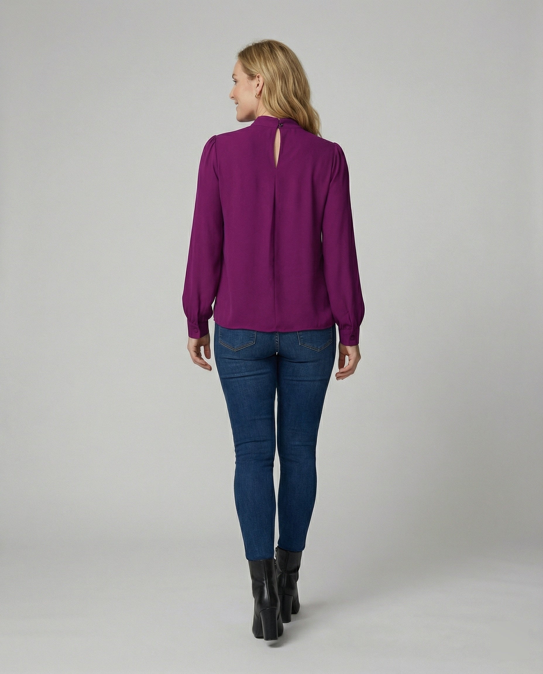 Damen elegante Bluse mit Stehkragen