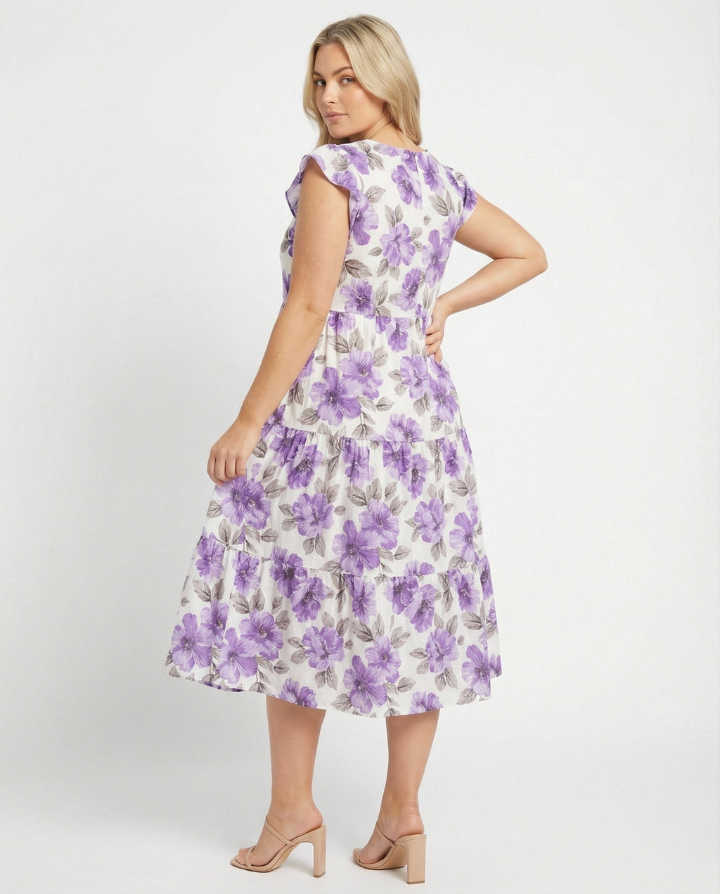Damen Sommerkleid knielang mit Volant