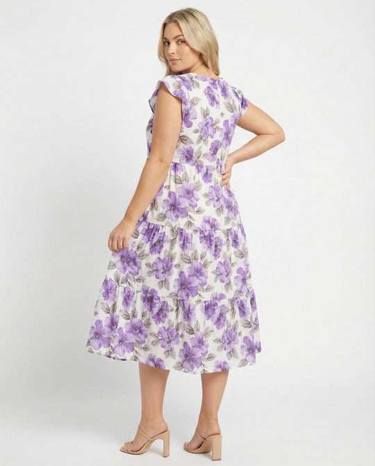 Damen Sommerkleid knielang mit Volant