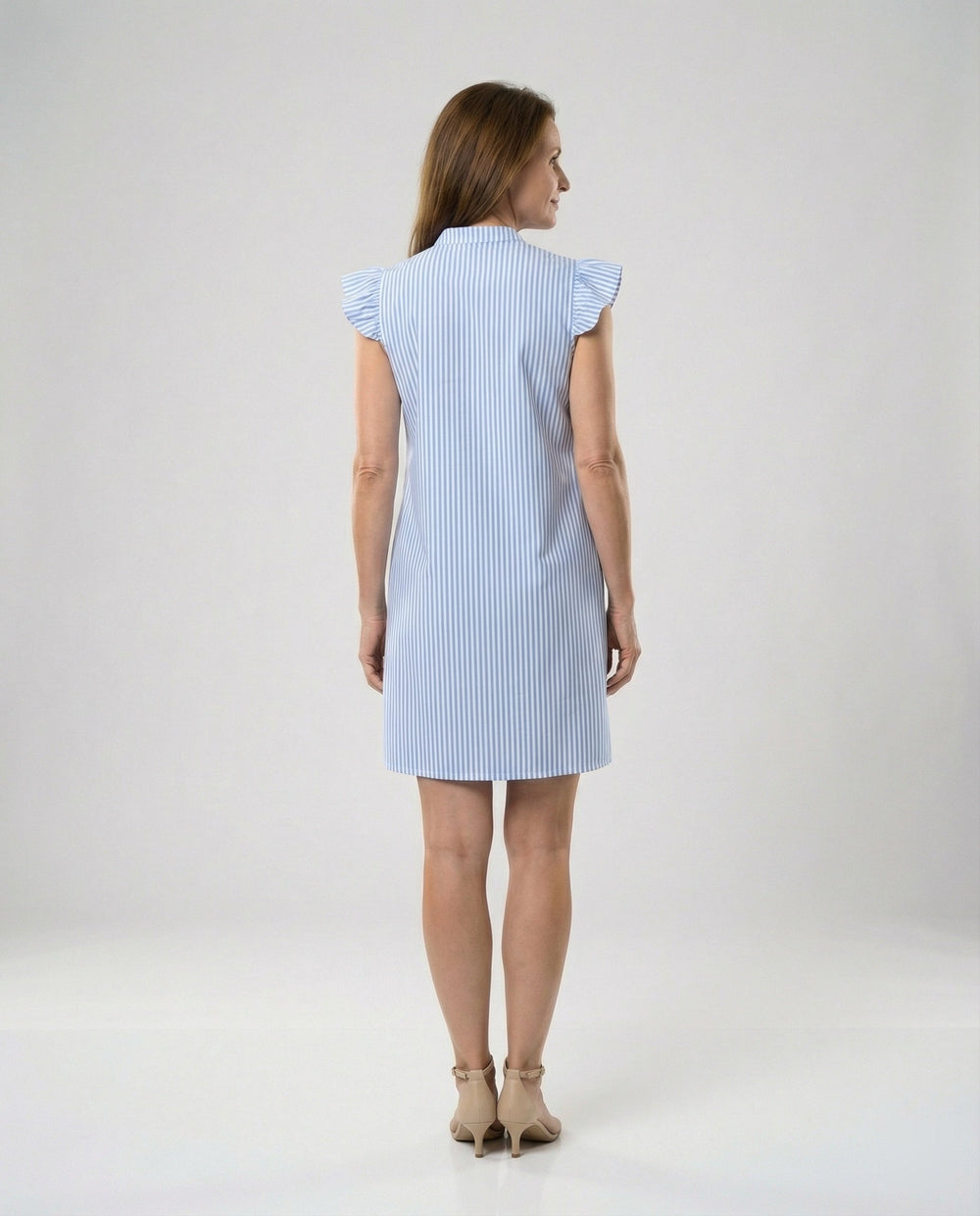 A-Linien Kleid Mit Rüschenärmeln Damen
