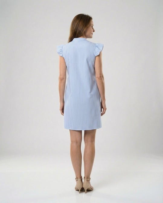 A-Linien Kleid Mit Rüschenärmeln Damen