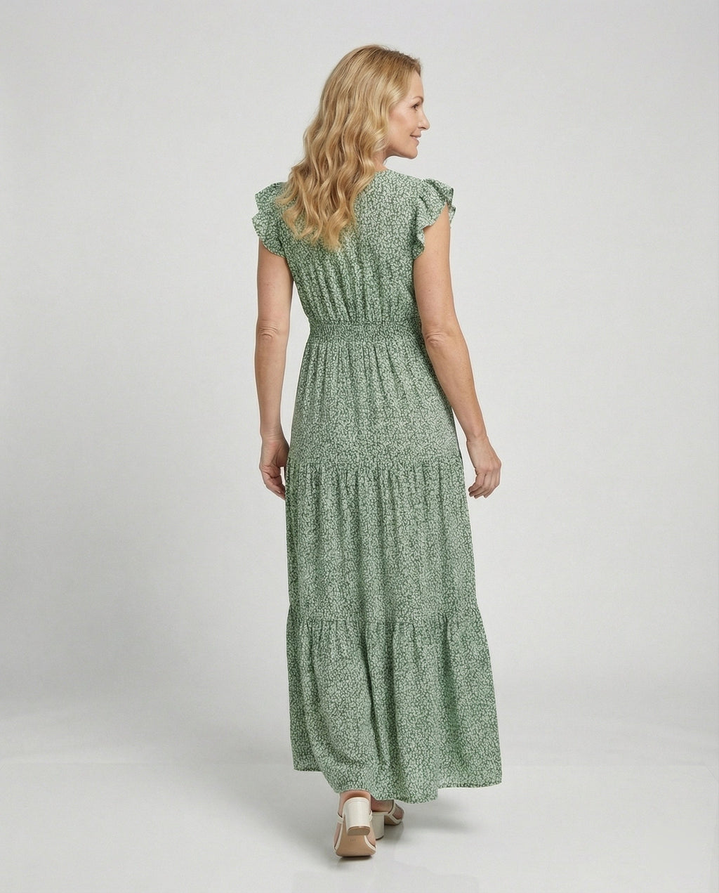 Damen Maxikleid Sommer Smock Oberteil