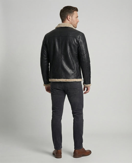 Herren Lederjacke mit warmem Innenfutter