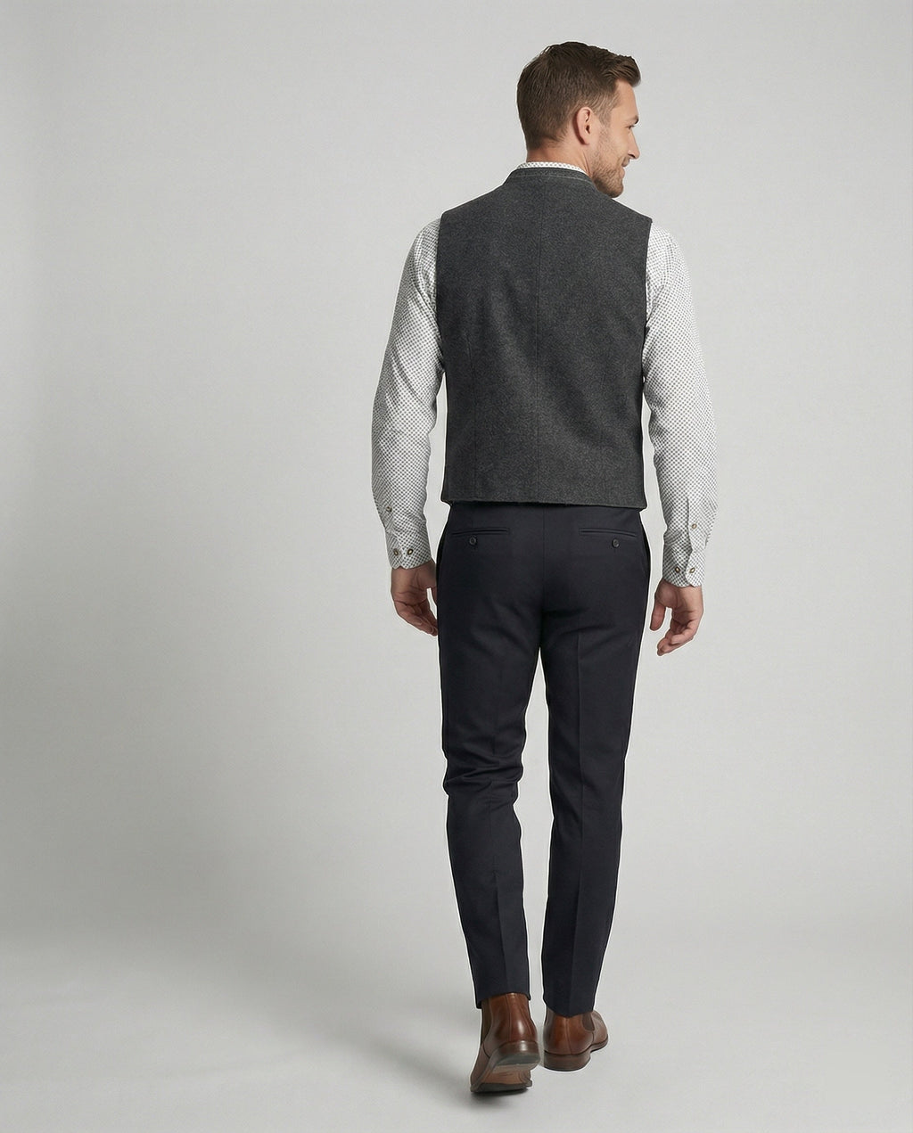 ShopNory - Elegante Herren Trachtenweste Grau Traditionell
