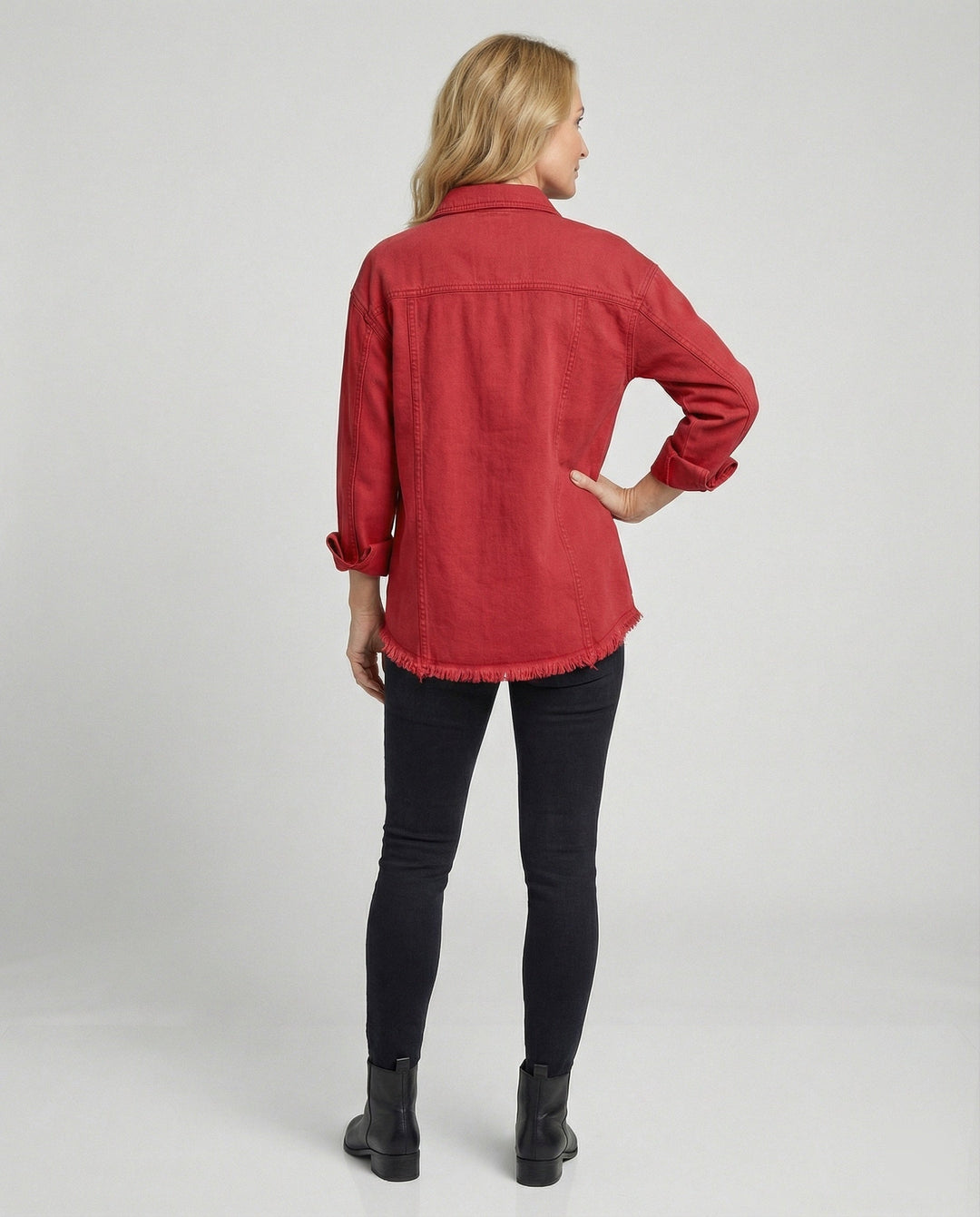 Damen Langarmhemd Jeansjacke Stil