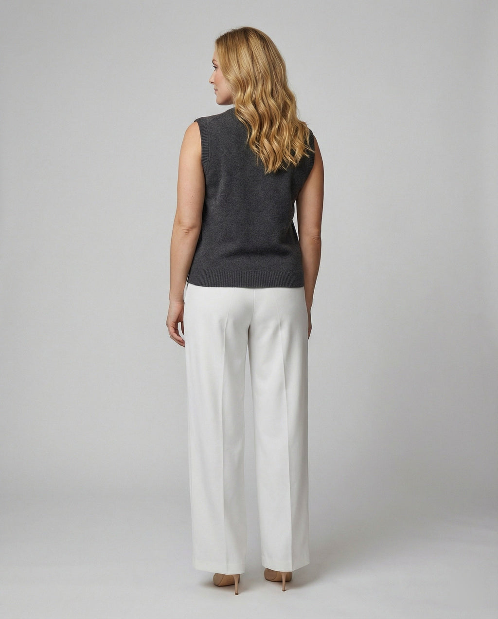 Damen Strickweste elegant mit Knopfverschluss
