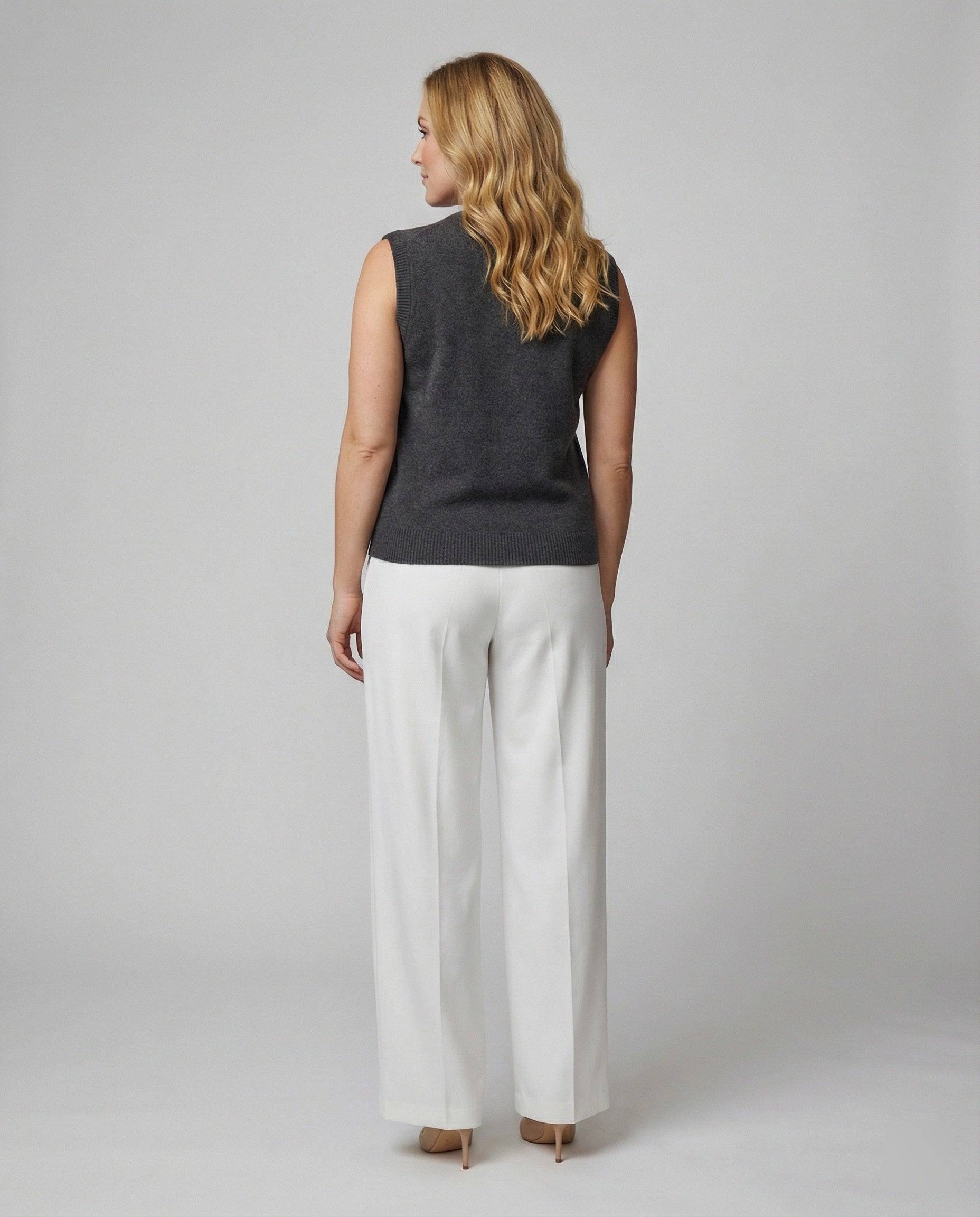 Damen Strickweste elegant mit Knopfverschluss