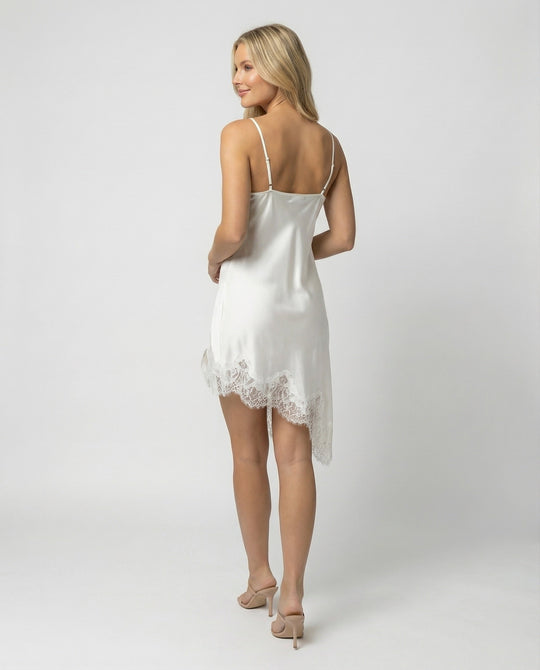 Damen Satin Set Spitze
