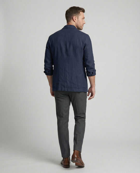 Herren Leichte Leinenjacke mit doppelter Knopfleiste
