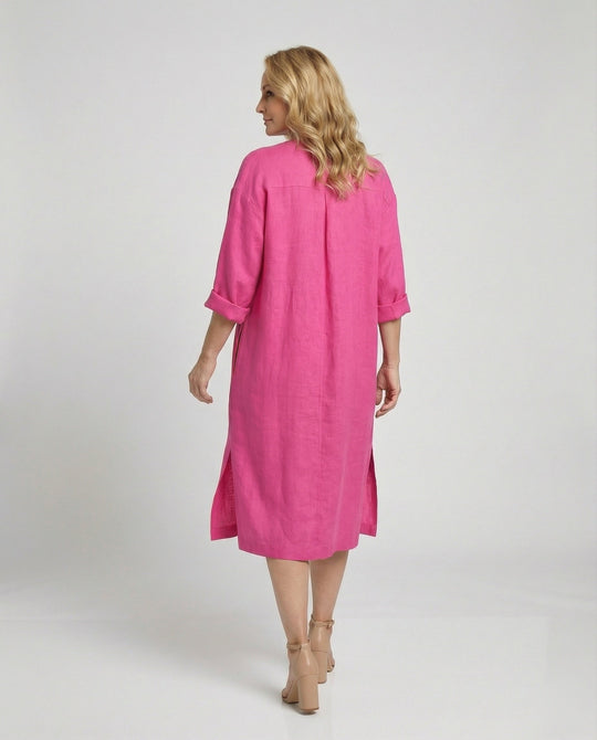 Leinen Freizeitkleid Damen Tunikakleid