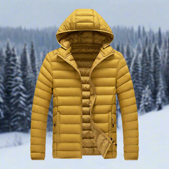 Daunenjacke Leichtes Steppdesign Abnehmbare Kapuze Winddicht und Warm