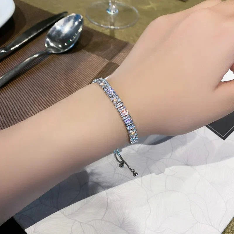 Baguette Crystal Verstellbare Tennisarmbänder