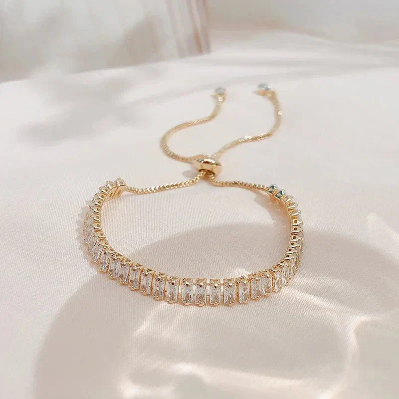 Baguette Crystal Verstellbare Tennisarmbänder