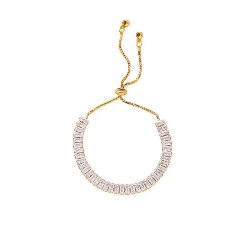 Baguette Crystal Verstellbare Tennisarmbänder