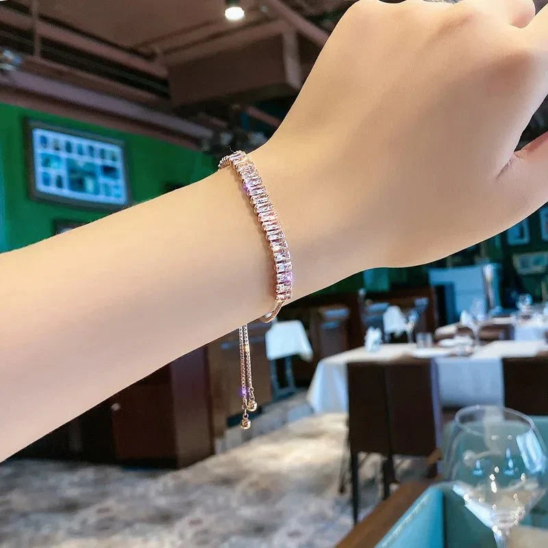 Baguette Crystal Verstellbare Tennisarmbänder