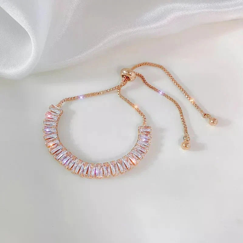 Baguette Crystal Verstellbare Tennisarmbänder