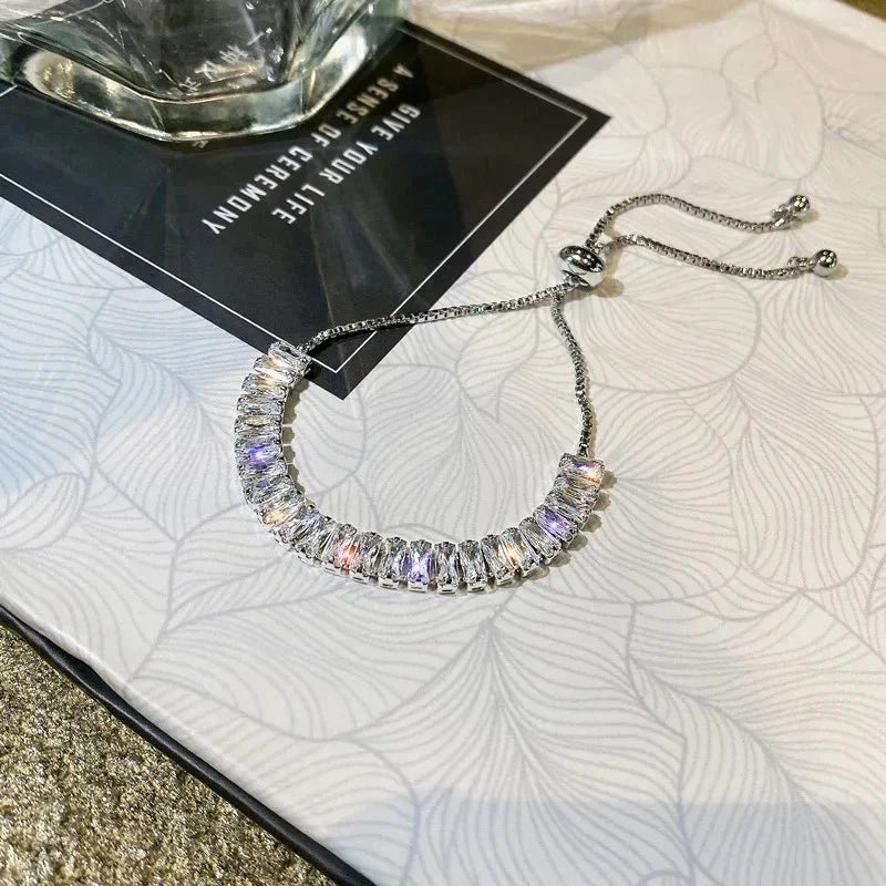 Baguette Crystal Verstellbare Tennisarmbänder