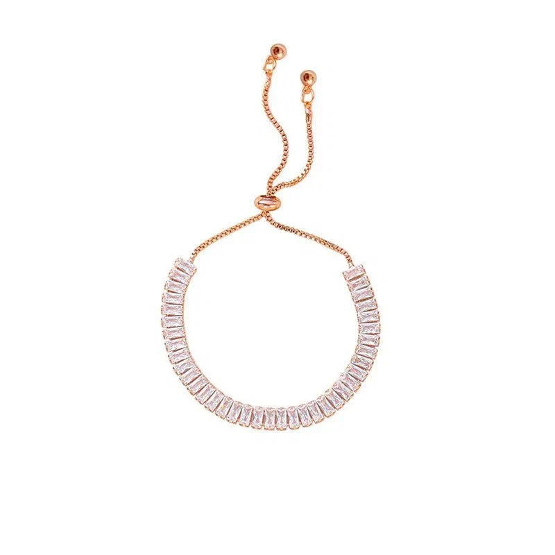 Baguette Crystal Verstellbare Tennisarmbänder