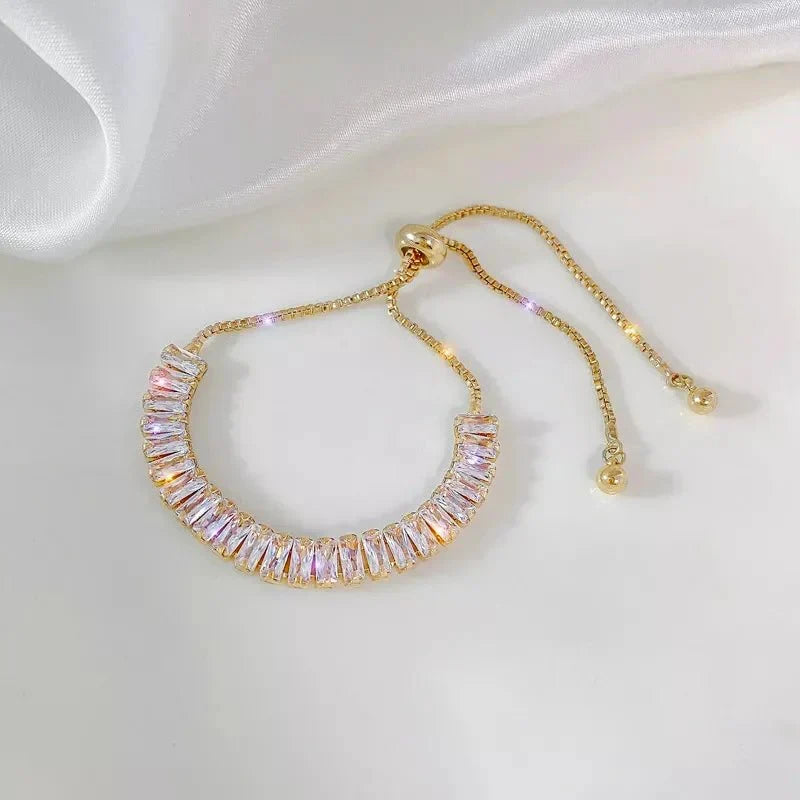 Baguette Crystal Verstellbare Tennisarmbänder
