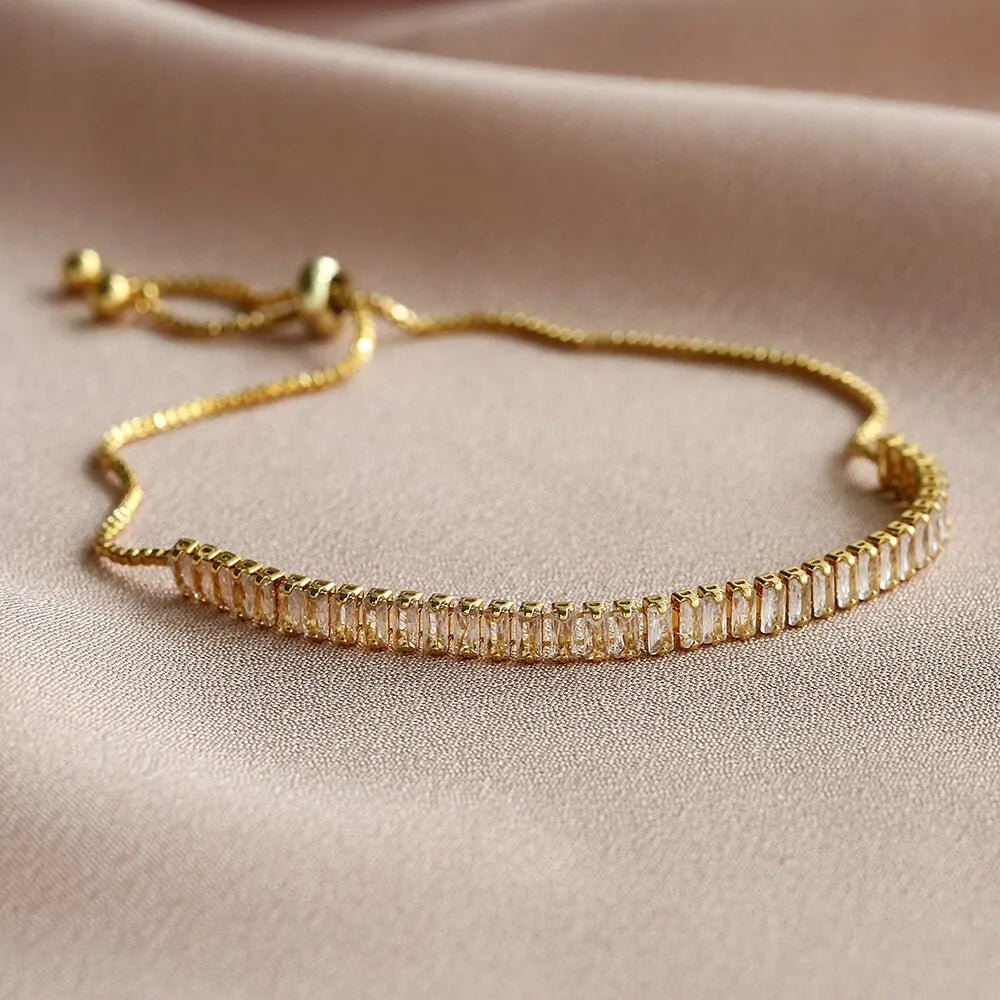 Baguette Crystal Verstellbare Tennisarmbänder